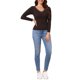thumbnail image 2 of INSPIRE CHIC Camiseta Térmica para Mujer con Sujetador Incorporado, Ajuste Delgado Acanalado, Manga Larga, Escote en V, Caliente, Invierno, Forro Polar Suave, Capa Básica, L Café, 2 of 6