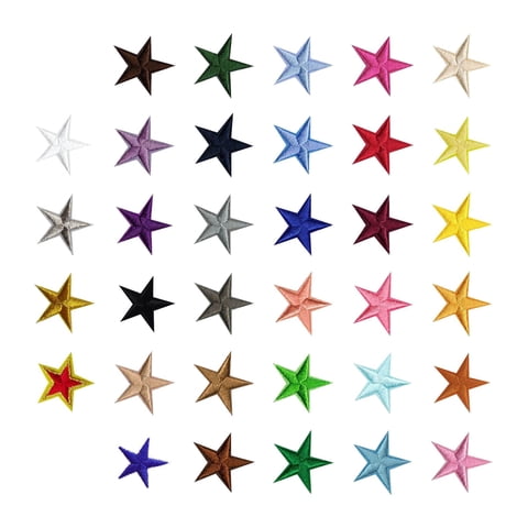 Magideal - 34 Parches De Bordado De Estrellas, Parches Para Planchar, Parches De Insignia, Calcomanías Bordadas, Pegatinas, Adornos, Apliques Para Bolsa, Mochila