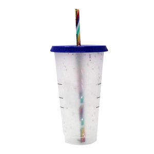 Bothyi - Vaso Que Cambia De Color Con Tapa Y Vaso De Agua Helada Con Pajita Para Fiesta