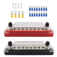 Ioensy - Bloque De Distribución De Energía De 2 Piezas Con Cubierta Para Terminales Automotrices De Automóviles 10