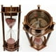 thumbnail image 1 of 5 Reloj De Arena De Latón Decorativo Con Brújula De Latón Marítimo Antiguo, 1 of 3