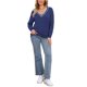 thumbnail image 2 of INSPIRE CHIC Suéter de Cuello en V para Mujer de Manga Larga a Rayas Suéter Suave Casual de Otoño S Azul Real, 2 of 6