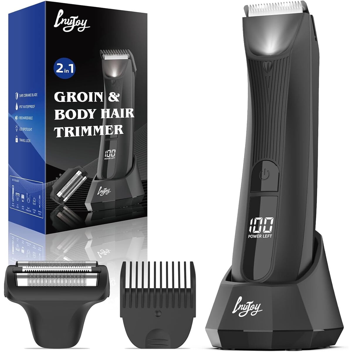 Cortapelos Corporal Invjoy Ceramica Led Waterproof Usbc