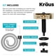 thumbnail image 5 of Enjuagadora de vidrio Kraus CleanMate KGR-500SFBB de latón sin manchas, 5 of 9