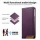 thumbnail image 2 of Funda Tipo Cartera de Cuero Sintético para Samsung Galaxy S26 Edge Bloqueo RFID, con Ranuras para Tarjetas y Bolsillo para Efectivo, Cierre Magnético Fuerte Morado, 2 of 6