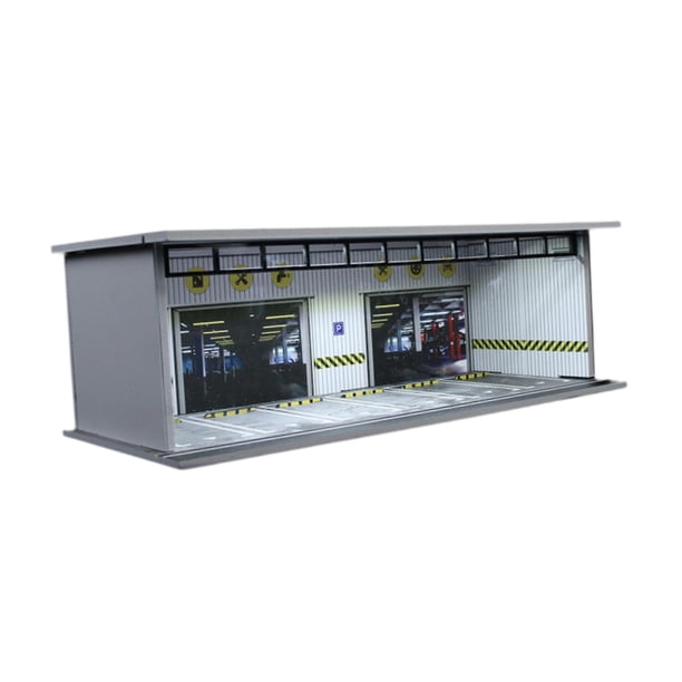 1/64 Diorama Caja de exhibición de automóviles Mini Modelo Caja de almacenamiento de automóviles Organizador de exhibición de acrílico con Light Model MO914058