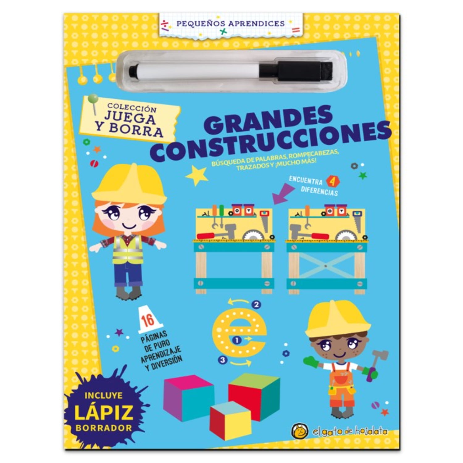 El Gato De Hojalata - Libro Juega Y Borra: Grandes Construcciones