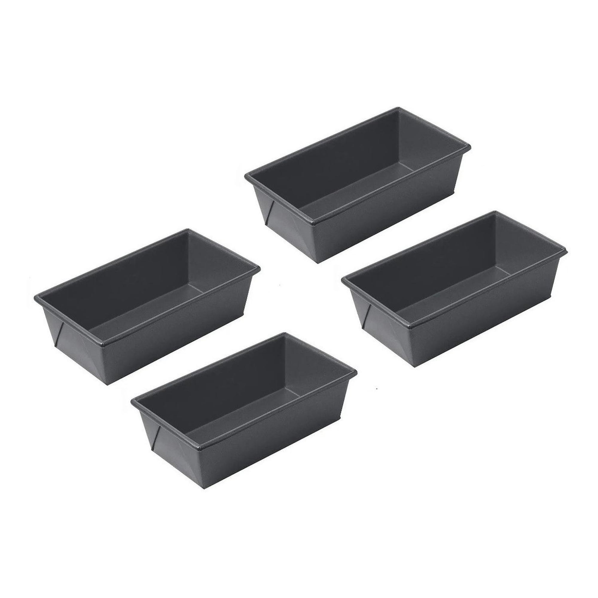 Pasteleriuscl - Pack X4 Molde Pan Molde Para Pan De Molde Rectangular 20cm Gris