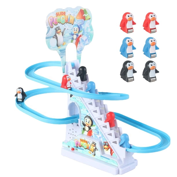 Juego de carreras de pingüinos, escaleras de juguete de pingüino pequeño, juego de tobogán de pingüino pequeño, juguete divertido para subir escaleras