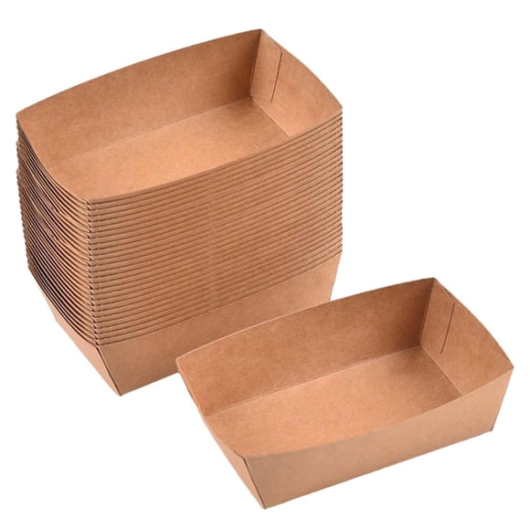 100 x Bandejas Desechables para Servir Comida para Llevar, Botes de Comida de Papel Ecológicos de Alta Resistencia para Ensalada de Frutas para Hot Do 15x85x4cm
