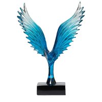 Magideal - Estatua De Ala, Escultura Abstracta, Artesanía De Resina, Minimalista, Figura De Ala Extendida De Colección Para Decoración De Dormitorio Y Estantería Azul Claro