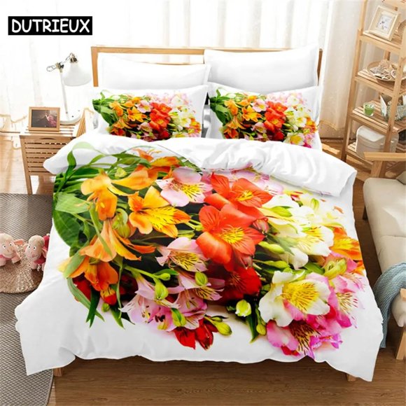 Beautiful Flowers Bedding Set Duvet Cover Kids Bedroom Bed Set Comforter Cover Set Duvet Cover