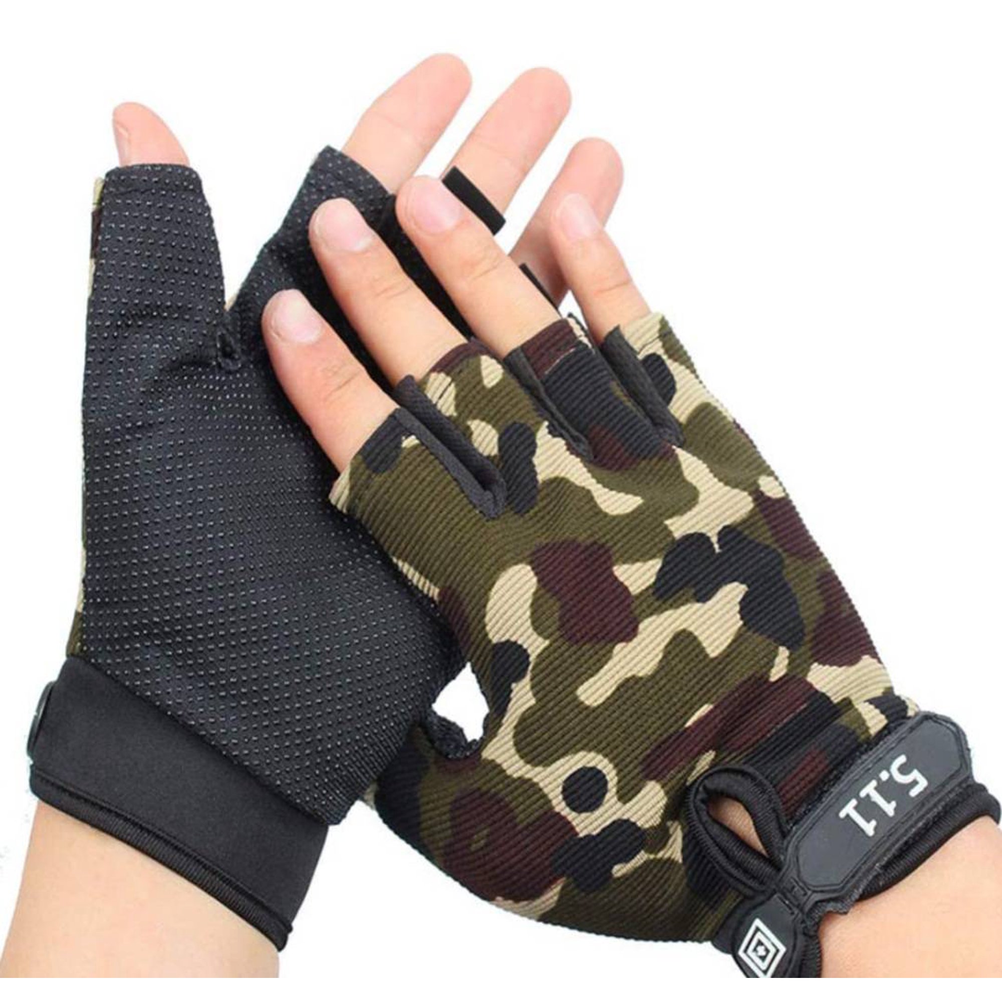Mundo Eve - Guantes Camuflaje Sin Dedos