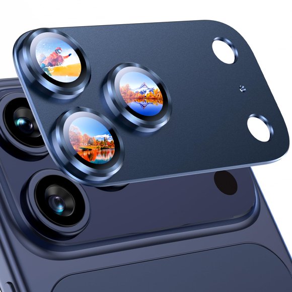 Protector de lente de cámara de metal y vidrio templado para iPhone 17 Pro de Uyiton