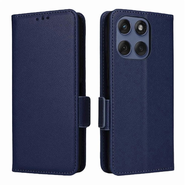 Funda Cartera para Motorola Moto Edge 60 Fusion Tapa Flip con Ranuras y Soporte Azul
