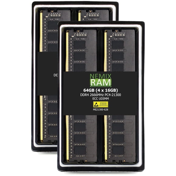 Kit de memoria RAM NEMIX 64 GB DDR4 2666 MHz PC4-21300 ECC UDIMM