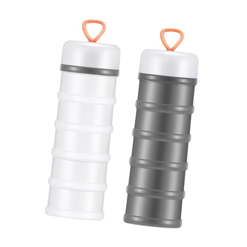 Magideal - 2 Contenedores De Proteínas, 5 Recipientes Apilables Portátiles Multiusos Para Almacenar Alimentos, Dispensadores De Proteínas Para Ejercicios Pre-Ent