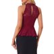 thumbnail image 3 of INSPIRE CHIC Top de Encaje Peplum para Mujer con Escote Corazón Elegante sin Mangas L Burdeos, 3 of 6