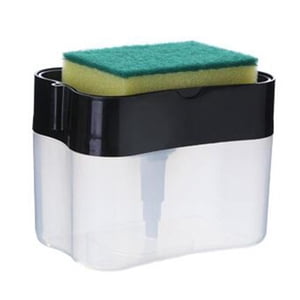 Bothyi - Dispensador De Jabón Para Platos Con Soporte De Esponja Dispensador De Bomba De Jabón Para Mostrador 2 En 1