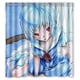 thumbnail image 1 of Cortina de ducha de niña con dibujos animados, juego de cortina de baño con ganchos, tamaño 66 x 72 pulgadas, 1 of 3
