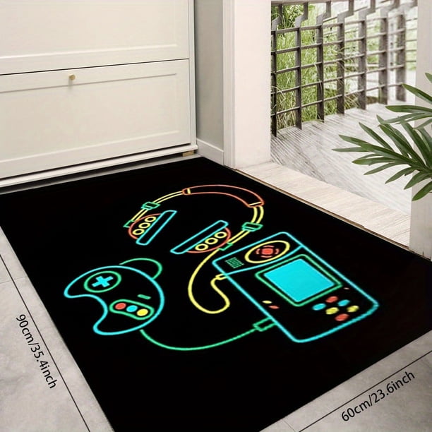 1pc Area Rug, Game Set Pattern, Living Room Bedroom Game Console Anti Slip Floor Mat, Game Console Print Pattern Floor Mat