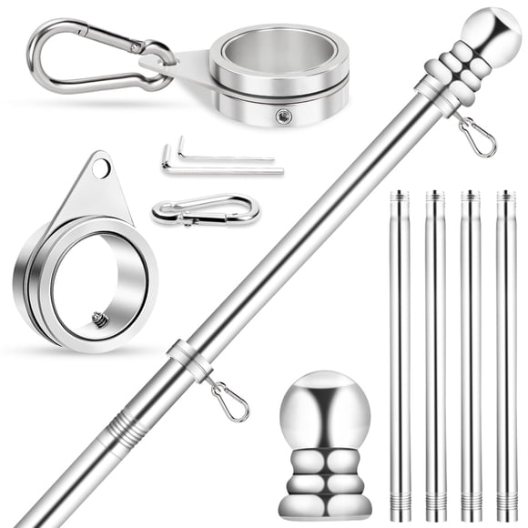 Asta de Bandera REERON 1" Acero Inoxidable 1,5 m Kit Giratorio