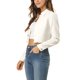 thumbnail image 4 of INSPIRE CHIC Chaqueta de Mezclilla Recortada Lavada de Primavera Verano con Botones Desgastados para Mujer de Regreso a Clases Blanca Talla L, 4 of 8