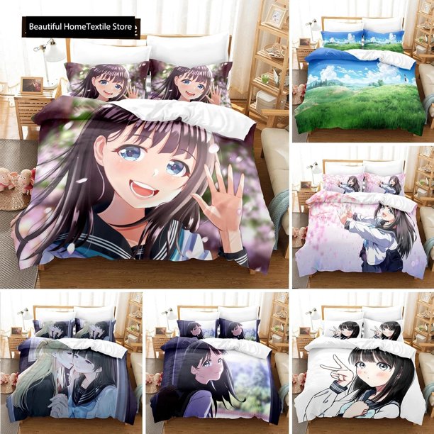 ed Akebis Sailor Uniform Bedding Set Duvet Cover Double Twin Full Queen King Adult Kids Bedclothes Quilt CoverBed Sheets