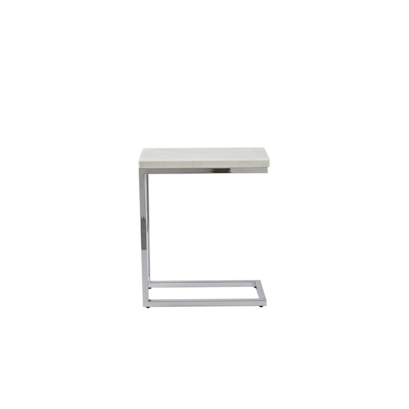 Mesa Auxiliar Steve Silver Furniture Echo Mármol Blanco en Forma de C