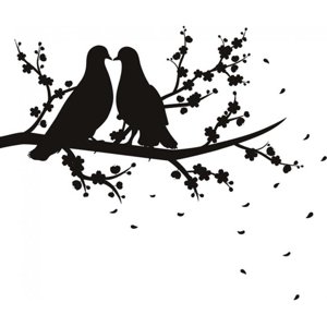 Rienda Libre Graphics - Decomural Doves On Branch Birds Trees Ws-18349