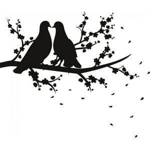 Rienda Libre Graphics - Decomural Doves On Branch Birds Trees Ws-18349