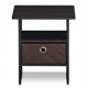 thumbnail image 4 of Mesa Auxiliar Furinno ANDREY con Estantes Abiertos y Caja de Tela – Nogal Oscuro, 4 of 7