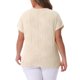 thumbnail image 3 of Agnes Orinda Blusas Casuales de Mujer Tallas Grandes Cuello Redondo Texturizado Manga Corta Tejido Sólido 2X Albaricoque, 3 of 6