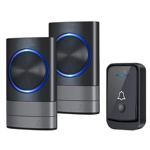 Veatool - Timbre Inalámbrico Para Casa Y Puerta Con 200 Metros De Alcance - 1 Transmisor, 2 Receptores, 58 Melodías Y 4 Niveles De Volumen