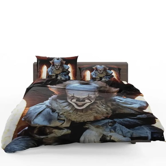 Bill Skarsgard Pennywise Clown It Quilt Duvet Cover Set Bedspread 3-Piece Bedding Set