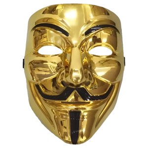 Genérico - Mascara Anonymous Dorada Hacker Hacking Fiesta Halloween Vendetta