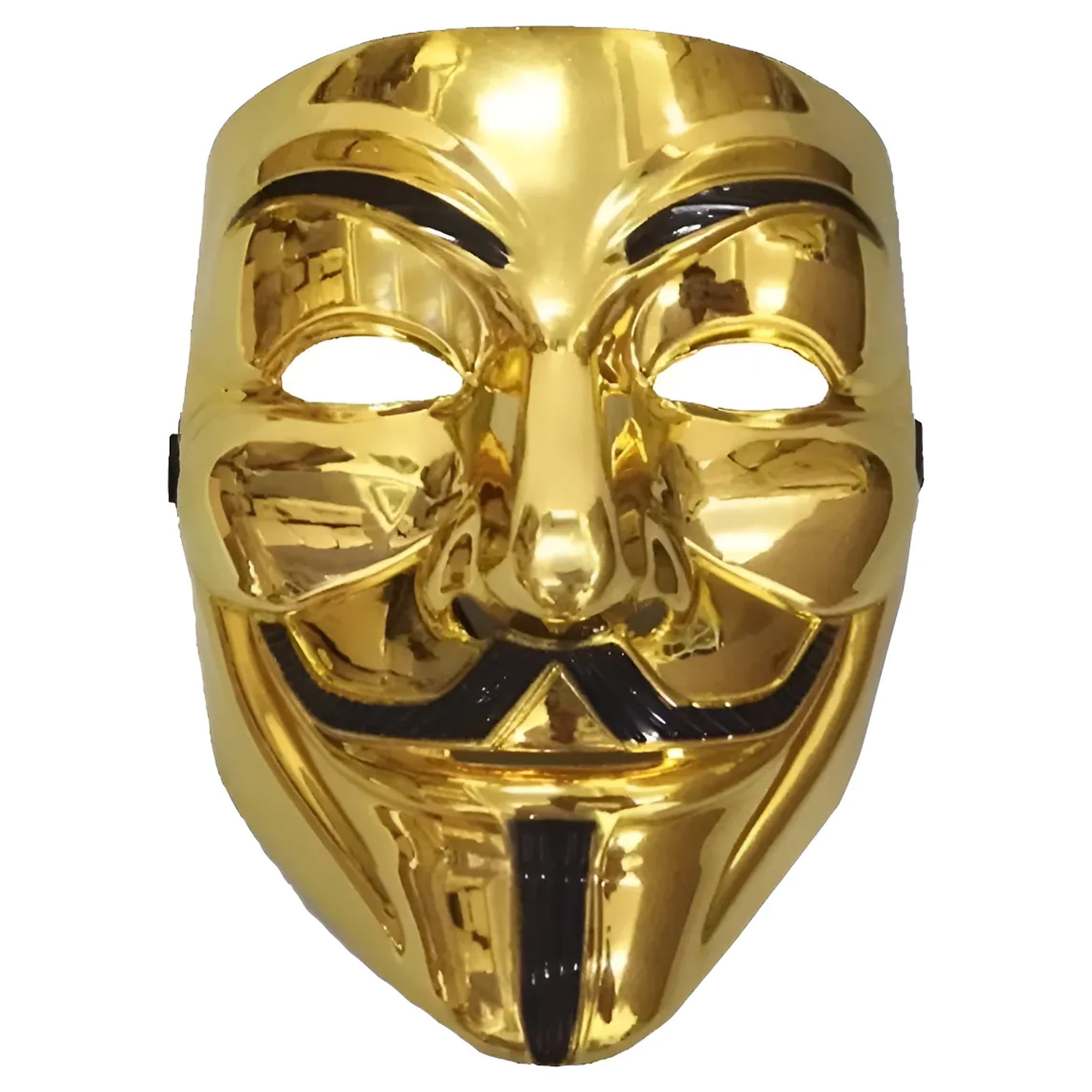 Genérico - Mascara Anonymous Dorada Hacker Hacking Fiesta Halloween Vendetta