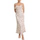 thumbnail image 2 of INSPIRE CHIC Vestido de Lunares para Mujer Cóctel Citas Vintage Volantes Frontales Tirantes Maxi Vestidos XL Marrón Claro, 2 of 5