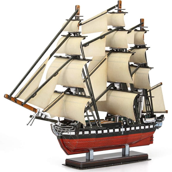 Puzzle 3D CubicFun USS Constitution, velero, 193 piezas