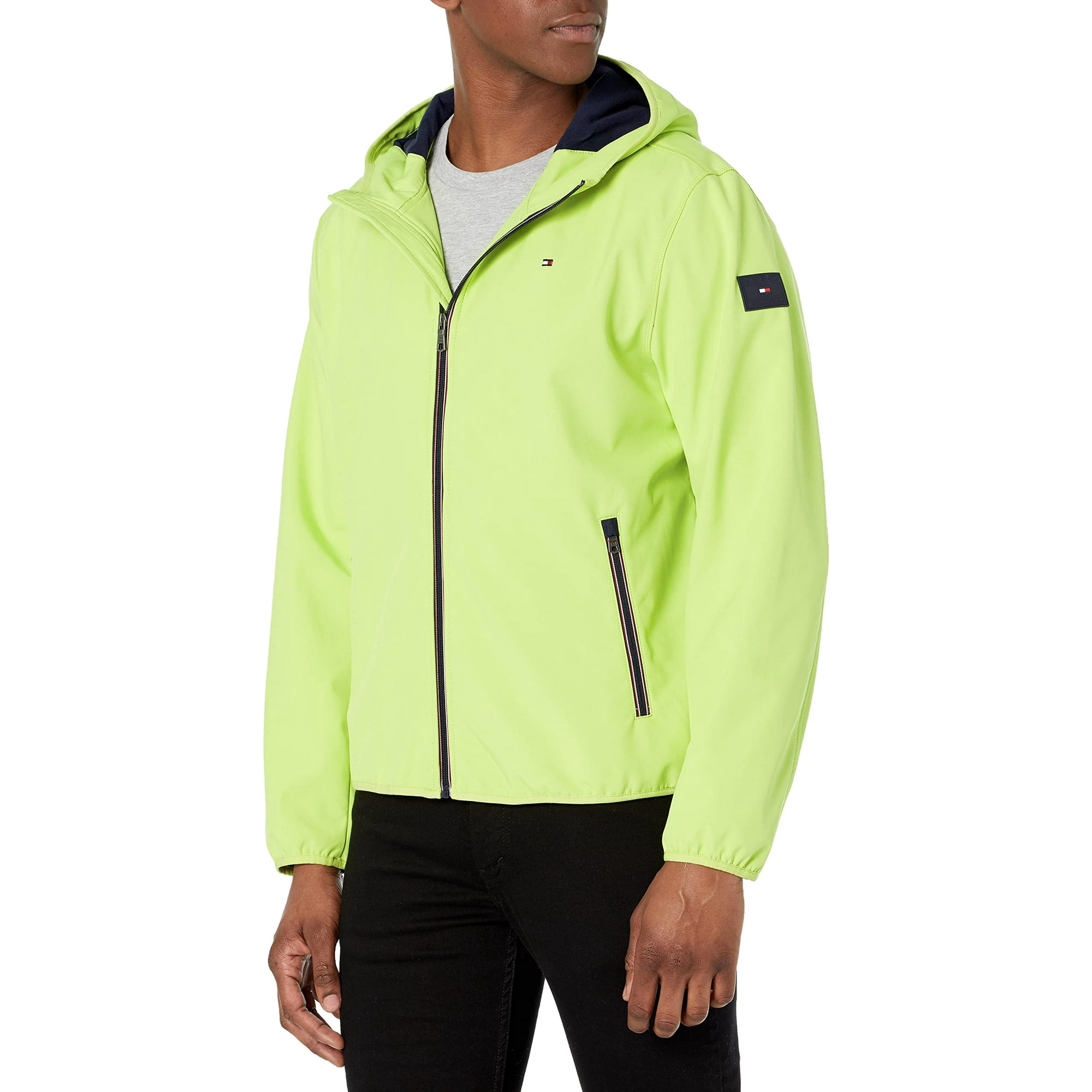 Chaqueta Tommy Hilfiger Performance Lime Xxl Con Capucha Para Hombre