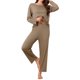 thumbnail image 2 of INSPIRE CHIC Conjuntos de Pijama para Mujer de Manga Larga Ropa de Dormir Cómoda Conjunto de 2 Piezas para Otoño Invierno 2026 X-Large Café, 2 of 6