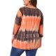 thumbnail image 5 of Agnes Orinda Blusas Casuales de Talla Grande para Mujer con Estampado de Rayas Tie Dye, Cuello en V y Mangas 3/4, Talla 2X Naranja, 5 of 8