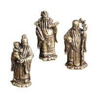 Magideal - Estatua De Latón Fu Lu Shou, Adornos Inmortales, Figuritas De Fuk Luk Sau, Esculturas Para Restaurantes, Regalos De Felicitación, Decoraciones Y Acces