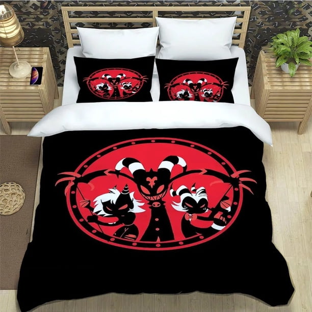 v2982 Bed Sheets Anime Helluva Boss Bedding Set Cartoon Striker Bedding /pcs Sets Duvet Cover Bedroom Bedclothes Pillowcases 3-Piece Bedding Set (1 Duvet Cover + 2 Pillow Shams) Bed Sheets ju2982
