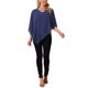 thumbnail image 2 of INSPIRE CHIC Blusa fluida de mujer con cuello en V, ligera, de gasa, elegante, camisa asimétrica, de doble capa, para verano, XL, azul oscuro, 2 of 6