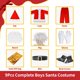 thumbnail image 2 of Disfraz de Santa para Niños AMHSCOCA - Conjunto Navideño de 9 Piezas, 2 of 8