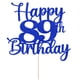 thumbnail image 2 of Decoración para tartas Kaoenla Happy 89th Birthday 89 años, color azul, 2 of 8