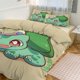 thumbnail image 1 of Bulb_asaur Print Bedding Set Pattern Duvet Cove Set 3 Pieces 1 Quilt Cover And 2 Pillowcases for Women Men Teens, 1 of 5