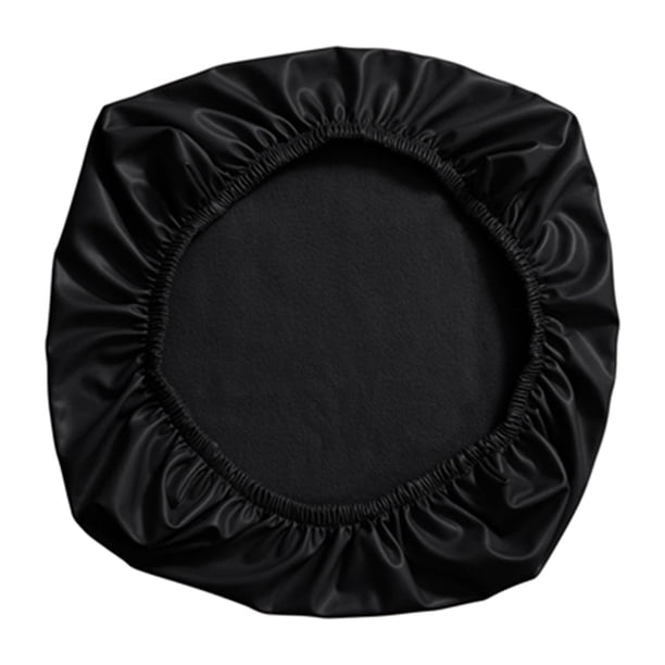 Funda de asiento de silla simple, funda elástica antipolvo extraíble de 15-20 pulgadas, cuero PU antideslizante para cocina, oficina, , taburete , negro 38-52cm
