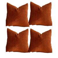 Genérico - Pack De 4 Fundas De Cojines Diseño De Maiz 45Cm X 45 Cm Anaranjado